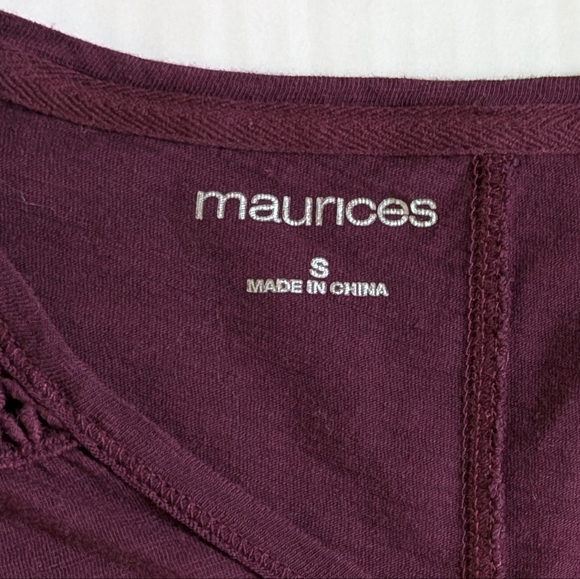 Maurice's Deep Purple Shirt With Crochet Details - Picture 6 of 13